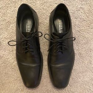 Men’s black leather dress shoes Johnston & Murphy